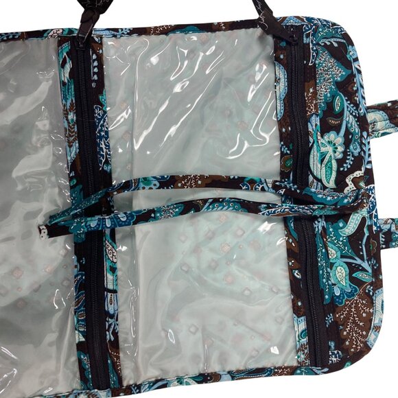 Vera Bradley Travel Organizer Bag Retired Java Blue Floral Paisley Print - Picture 9 of 10